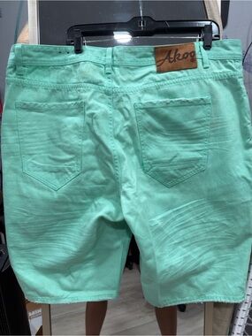 Akoo Mint Green Relaxed Men's Jeans Shorts